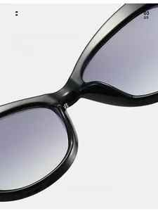 Détail des plaquettes de nez intégrées et verres dégradés sur lunettes œil-de-chat noires