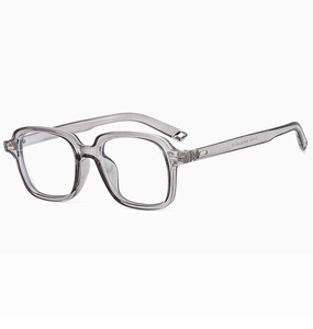 Detailed view of translucent smoke grey eyewear frame showing model SH3803 and CE logo
