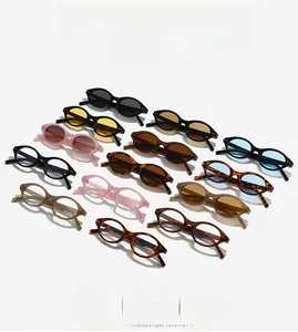 Collage of ultra-light vintage round blue light blocking glasses in various frame colors