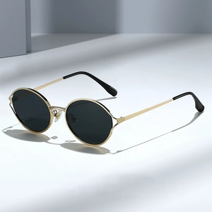 Retro Round Sunglasses Metal Frame UV Protection Fashion Eyewear For Men Women Outdoor Travel Lightweight