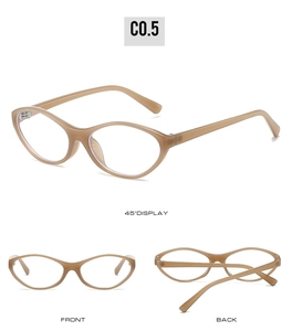 Multiple views of khaki cat eye blue light blocking glasses frames for teenagers
