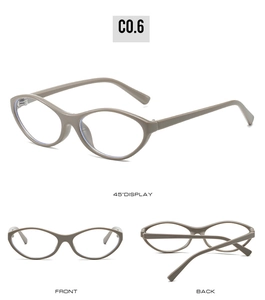 Detailed multi-angle views of ultra-light cat-eye eyewear frames in taupe finish