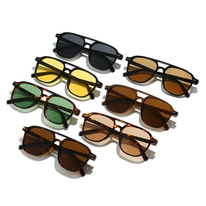 Lunettes de soleil aviateur carrées rétro en plusieurs coloris avec double pont chic