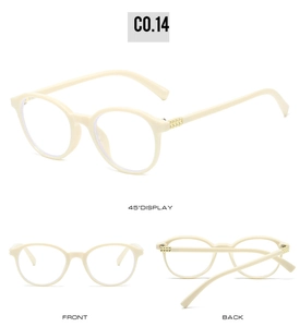 Vues détaillées de lunettes de soleil rondes crème avec charnières dorées gaufrées de losanges