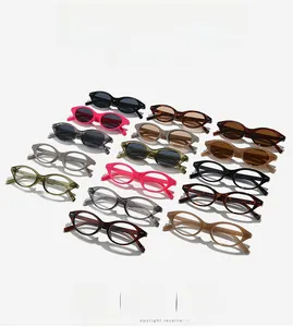 Gamme de lunettes de soleil ovales colorées et lunettes anti-lumière bleue tendance