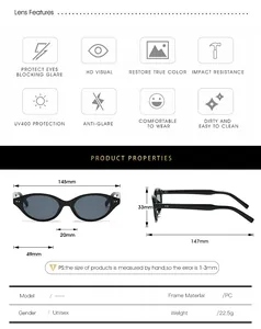 Guide des tailles détaillé pour lunettes ovales avec dimensions PC et protection UV400