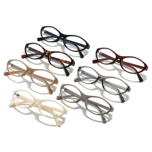 Lightweight oval cat-eye anti-blue light glasses frames in seven trendy colors
