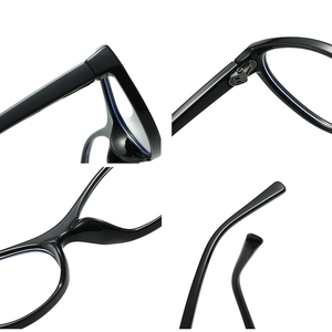 Ultralight black full-frame blue light blocking glasses with durable metal hinges