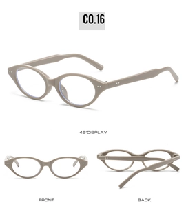 Affichage en trois vues de lunettes de soleil ovales taupe montrant l'avant, l'arrière et le profil
