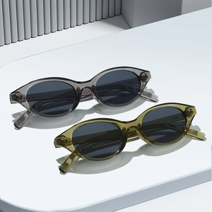 Lunettes De Soleil Ovales Rétro Pour Femmes Et Hommes Protection UV400 Monture PC Mode Yeux De Chat