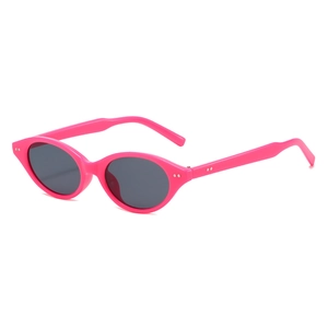 Lunettes de soleil ovales roses élégantes avec protection anti-lumière bleue et UV