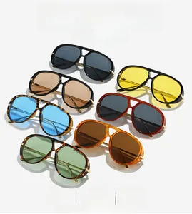 Detailed collection of pilot sunglasses featuring thick frames and various color options