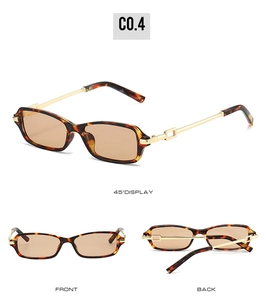 Three-angle views showing tortoiseshell rectangular frames and gold hollow-out metal temples