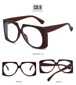 Detailed views of wine red square oversized sunglasses from front and side angles