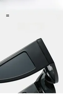 Detail of super elastic hinges on lightweight black square frame sunglasses