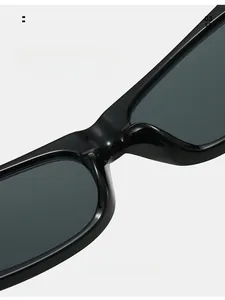 Detail of comfortable integrated nose pads on black square sunglasses for long-term wear