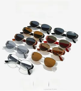 Fashionable cat-eye sunglasses collection with various color frames and tinted lenses
