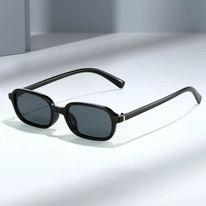 Retro Rectangle Sunglasses Clear Lens Glasses PC Frame AC Lens UV400 Vintage Metal Hinge Fashion Eyewear For Men Women