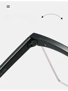 Macro shot of reinforced metal hinges and polished black temples on cat-eye glasses