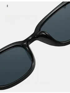Detail of comfortable integrated nose pads on black oversized square sunglasses