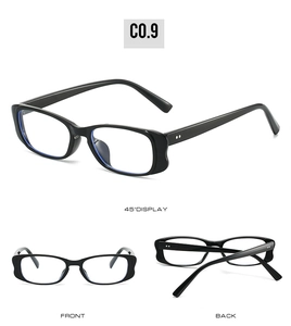 Three-angle view of black square sunglasses showing wave texture and model C0.9 details