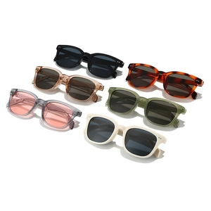 Collection of oversized square sunglasses in six trendy colors with metal accents
