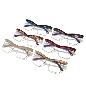 Variety of vintage geometric cat-eye anti-blue light glasses in multiple colors