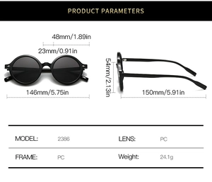 Spécifications techniques et dimensions des lunettes de soleil ovales rétro Y2K