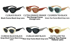Sei occhiali da sole cat eye in colori gelatina e stili vintage con montatura