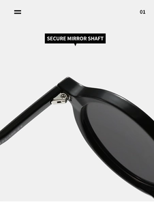 Vue macro détaillée de la charnière et de la branche des lunettes de soleil Y2K