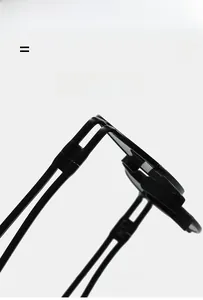 Close-up of lightweight black sunglasses frame with unique hollow dual-line temple design