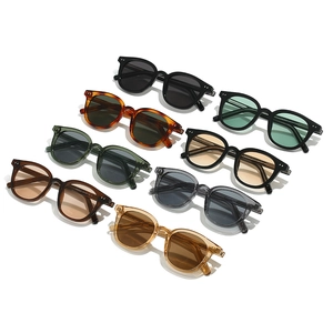 Retro oversized square sunglasses in seven assorted colors with metal temple accents