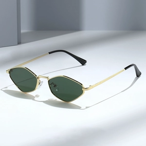 Hexagon Sonnenbrille Metallrahmen UV400 Schutz Polygon Trendy Retro Brille Für Damen Herren
