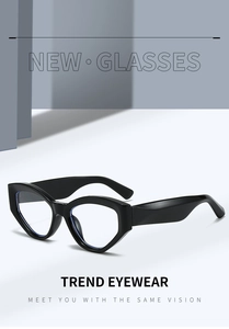 Macro shot of stylish black geometric thick-frame anti-blue light fashion eyewear