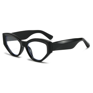 Chic black cat eye blue light blocking glasses with thick geometric frame for women
