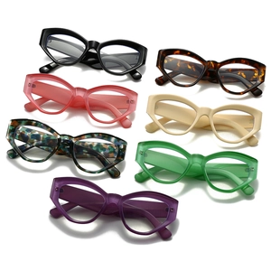 Trendsetting polygon cat-eye blue light blocking glasses frames in multiple chic colors