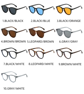 Detailed grid showing multiple color variations of oval frames with tinted ocean lenses