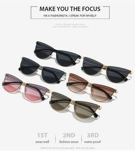 Detailed collection of 5551 cat eye sunglasses in various gradient colors and metal frames