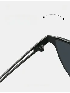Macro view of a durable matte black metal hinge on stylish cat-eye sunglasses