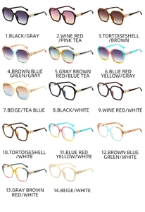 Overview of 14 trendy oversized square sunglasses featuring elegant gold hollowed temples