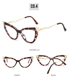 Cat-eye TR90 frames with dark tortoise pattern and slim gold metal temples in multiple views