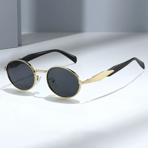 Retro Oval Sunglasses Metal Frame UV400 Protection Vintage Fashion Eyewear For Men And Women Trendy Shades Outdoor Travel