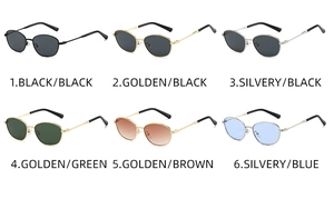 Collection of six vintage metal cat-eye sunglasses in various frame and lens colors