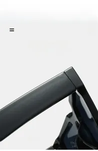 Close-up of lightweight and super elastic black frame material on stylish sunglasses