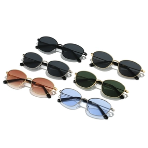 Retro metal cat-eye sunglasses collection with various colored lenses and vintage frames