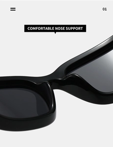 Detailaufnahme der bequemen Nasenstütze der schwarzen Y2K Polarisierte Sportsonnenbrille