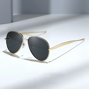 Aviator Sunglasses Polarized UV400 Metal Frame Double Bridge Retro Fashion Driving Outdoor Sports Unisex
