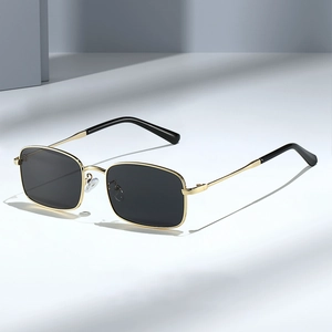 Rectangle Sunglasses Metal Frame UV400 Protection Retro Fashion Eyewear For Men Women Outdoor Driving Traveling