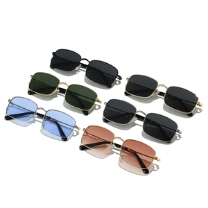 Classic retro square metal sunglasses collection in assorted lens and frame colors