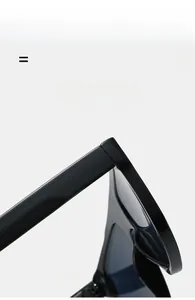 Close-up of flexible hinges on black futuristic sunglasses with high elasticity